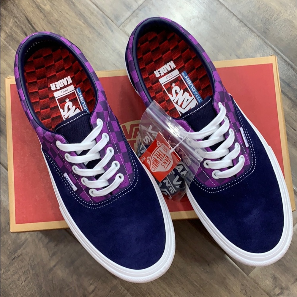 VANS ERA PRO BAKER KADER/Purple Checkerboard Men’s - Picture 3 of 16